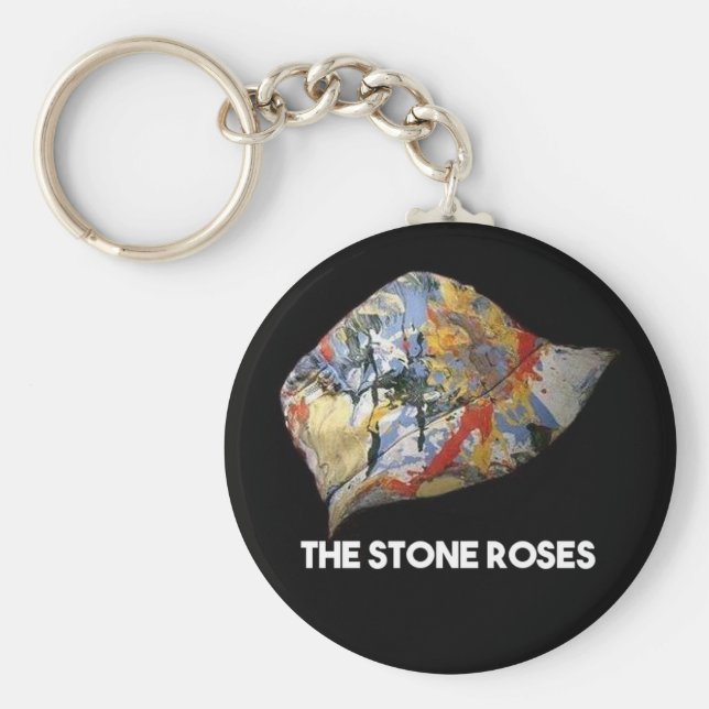 Stone Roses Hat Manchester Button Key Ring (Front)