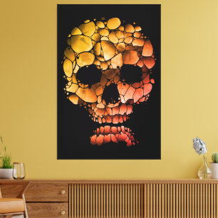 Stone Skull – Unique Rock-Inspired Gothic Art Canvas Print