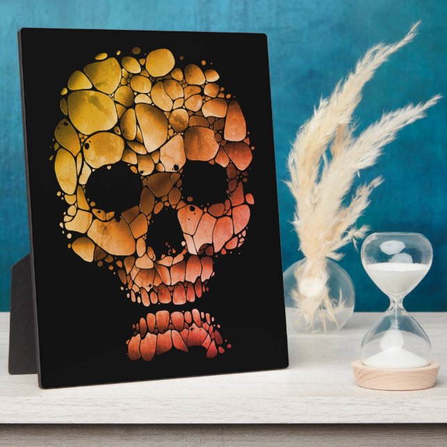 Stone Skull – Unique Rock-Inspired Gothic Art Plaque (Side)