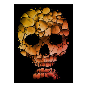 Stone Skull – Unique Rock-Inspired Gothic Art Poster