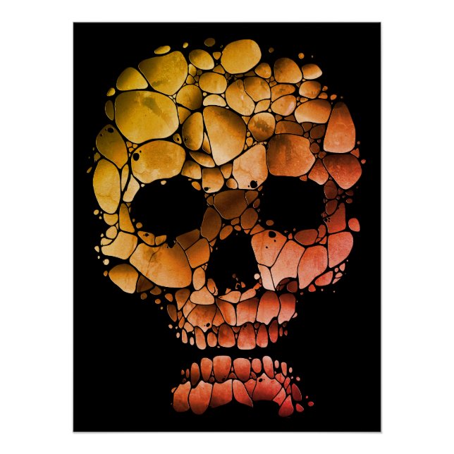 Stone Skull – Unique Rock-Inspired Gothic Art Poster (Front)