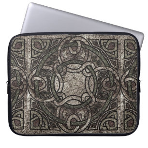 Stone Texture Celtic Knot Pattern Laptop Sleeve