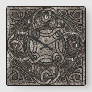 Stone Texture Celtic Knot Wall Clock