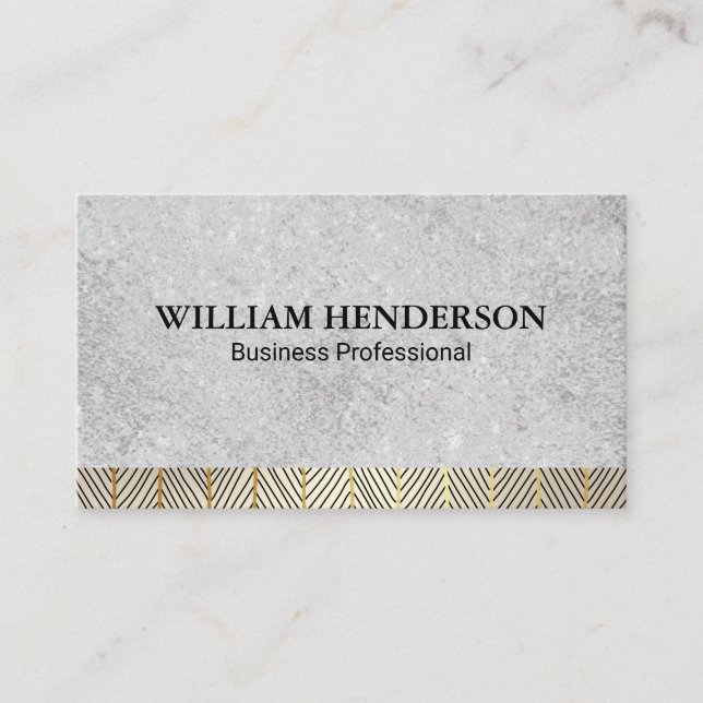 Stone Texture | Lux Pattern Trim Business Card (Front)