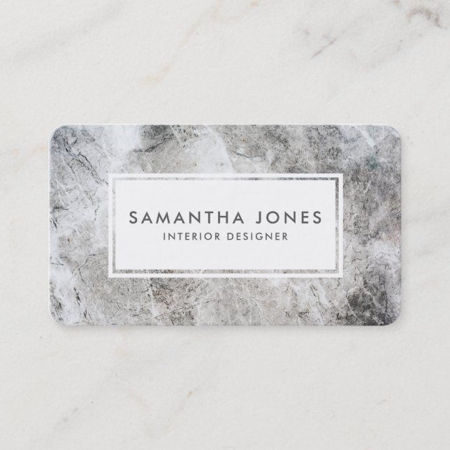 Stone Texture Simple Modern Interior Designer Business Card (Front)