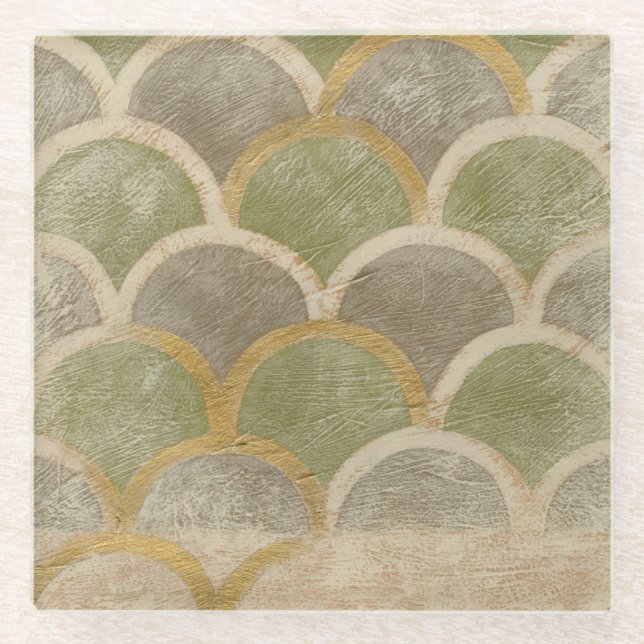 Stone Tile Design by Chariklia Zarris Glass Coaster (Front)