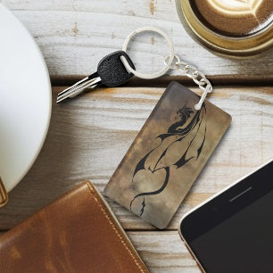 Stone Tile Dragon Keychain