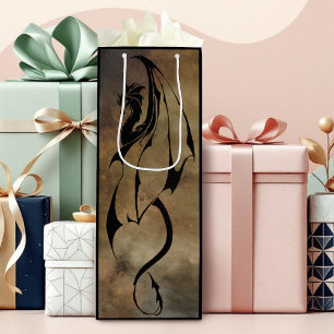 Stone Tile Dragon Wine Gift Bag