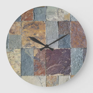 stone tile pattern large clock