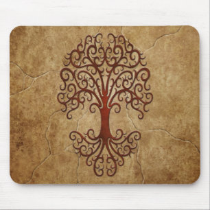 Stone Tribal Tree Mouse Pad