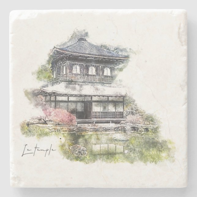 Stone Underfloor Glass Temple Coaster (Front)