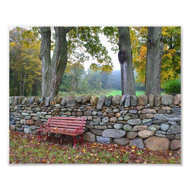 Stone Wall In Autumn Photo Print (Front)