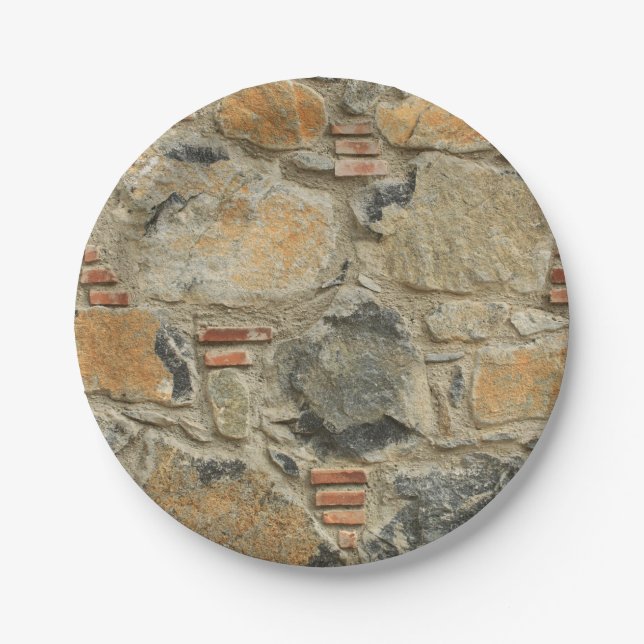 Stone wall paper plate (Front)