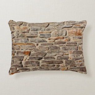Stone wall rustic texture background accent pillow