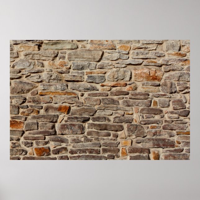 Stone wall rustic texture  background poster (Front)