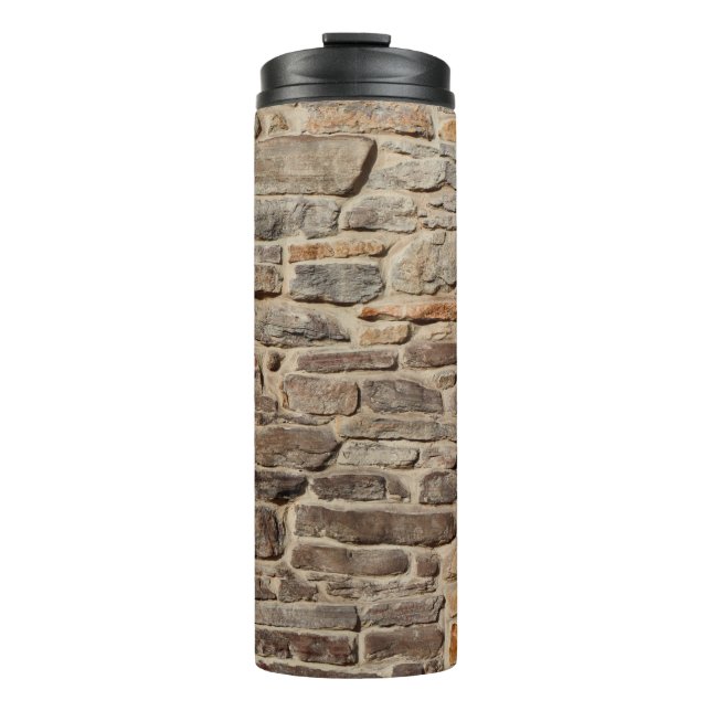 Stone wall rustic texture  background thermal tumbler (Front)