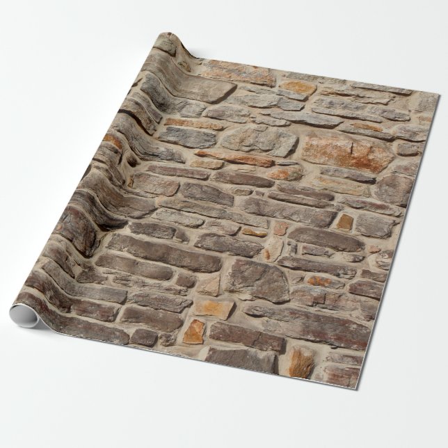 Stone wall rustic texture  background wrapping paper (Unrolled)