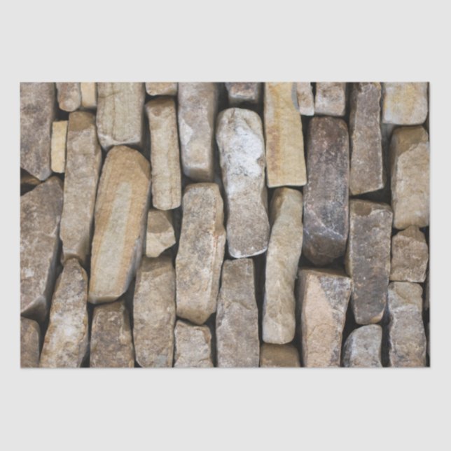 Stone Wall Stacked Rocks  Tissue Paper (Front)