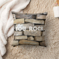 Stone Wall Stacked Rocks You Rock Custom Text