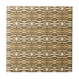 Stone Wall Tan Rustic Southwest Geometric Pattern Tile