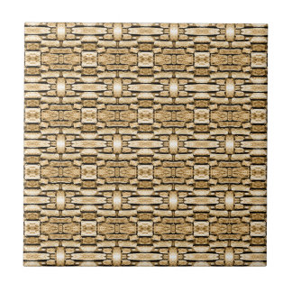 Stone Wall Tan Rustic Southwest Geometric Pattern Tile