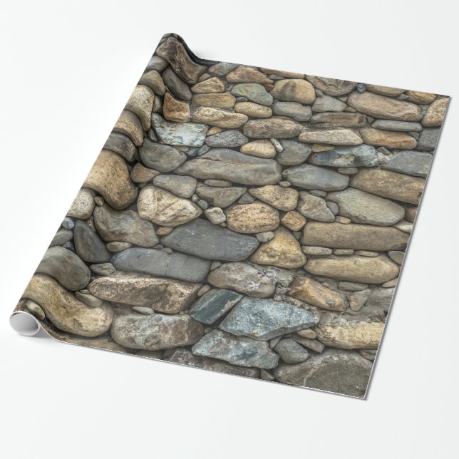 Stone Wall Texture Wrapping Paper (Unrolled)