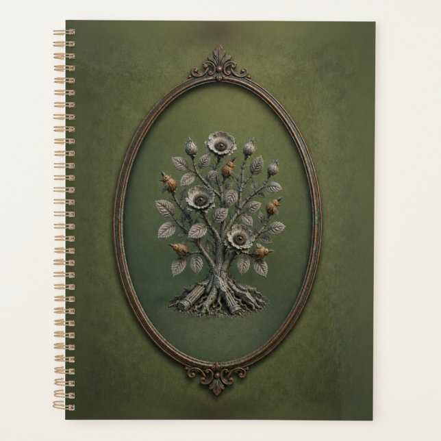 Stone Wild Rose Hardcover Notebook Planner (Front)