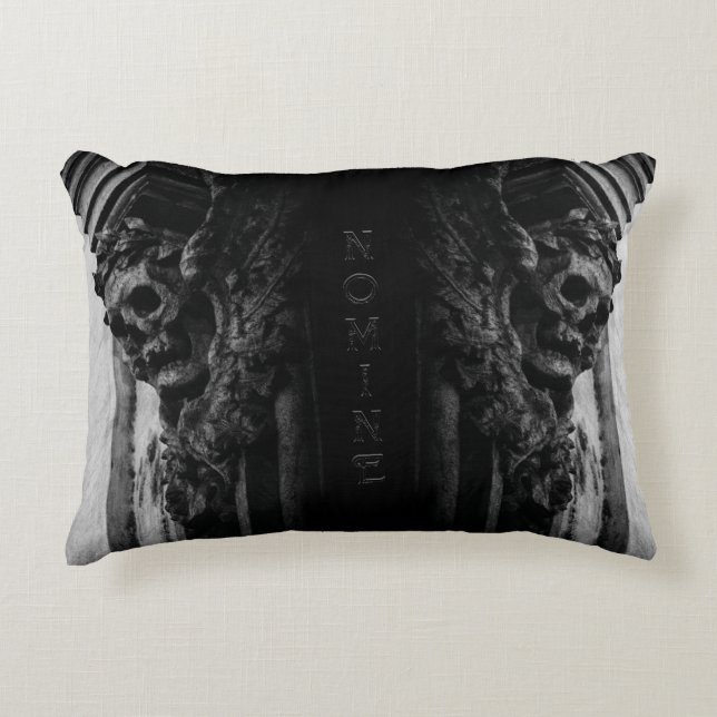 Stone Wings Skull Accent Pillow (Front)