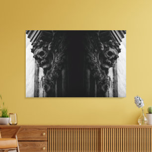 Stone Wings Skull Canvas Print