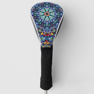 Stone Wonder  Vintage Blue Fractal Kaleidoscope Golf Head Cover