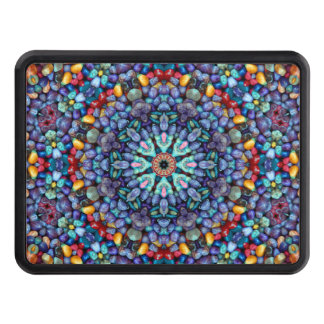 Stone Wonder Vintage Blue Fractal Kaleidoscope Trailer Hitch Cover