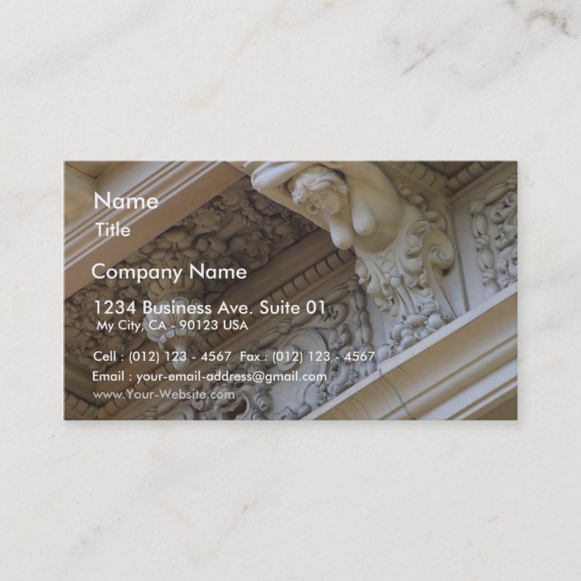 Stone Work On Building Business Card (Front)