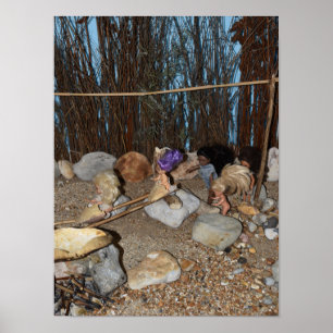 Stoneage kids slide. poster