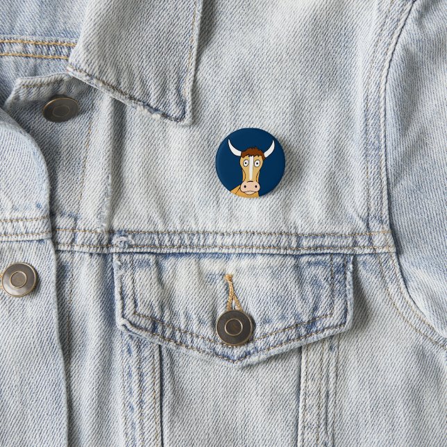 Stoned Cow 1 Inch Round Button (In Situ)