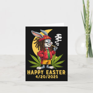 Stoned Easter Bunny With Joint Easter 2 Card