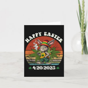 Stoned Easter Bunny With Joint Easter Day 4 Card