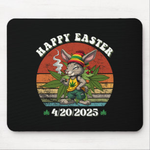 Stoned Easter Bunny With Joint Easter Day 4 Mouse Pad