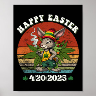Stoned Easter Bunny With Joint Easter Day 4 Poster