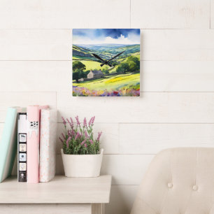 “Stonedale” Wide Landscape Yorkshire Dales Scene Square Wall Clock