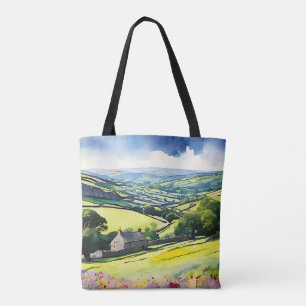“Stonedale” Wide Landscape Yorkshire Dales Scene Tote Bag