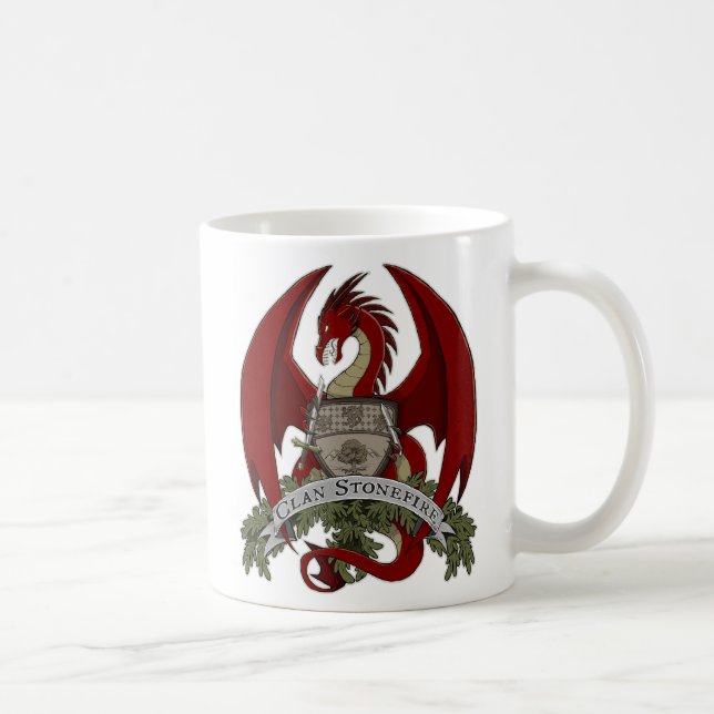 Stonefire Dragons Crest (Red Dragon) 11oz Mug (Right)