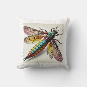 Stonefly Plecoptera 040924IREF218 - Watercolor Throw Pillow