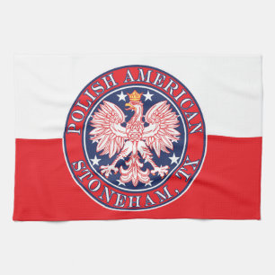 Stoneham Texas Polish American Eagle Kitchen Towel