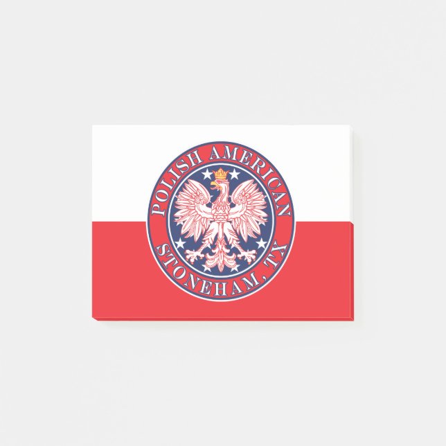 Stoneham Texas Polish American Eagle Post-it Notes (Front)