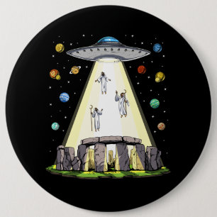 Stonehenge Alien Abduction 6 Inch Round Button