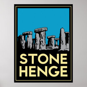 Stonehenge art deco travel poster