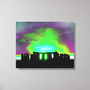 Stonehenge Aurora Wrapped Canvas