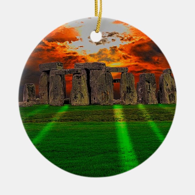 Stonehenge Celtic Standing Stones in Britain Ceramic Ornament (Front)