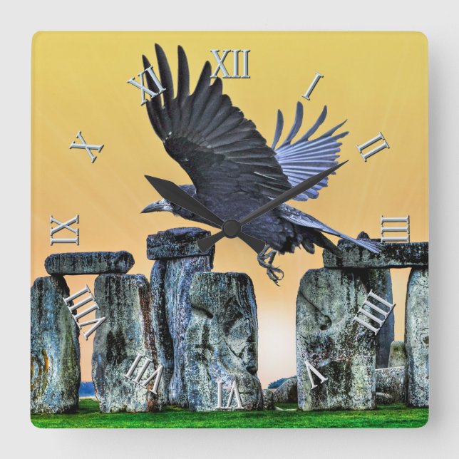 Stonehenge Celtic Standing Stones in Britain Square Wall Clock (Front)