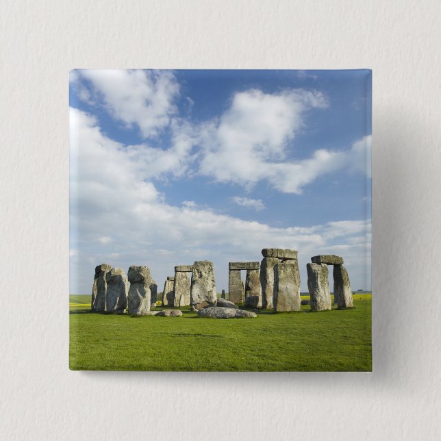 Stonehenge (circa 2500 BC), UNESCO World 2 Inch Square Button (Front)
